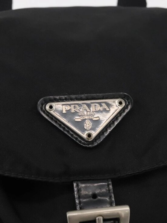 PRADA Backpack Nylon Black Silver Auth 178309 main image 4